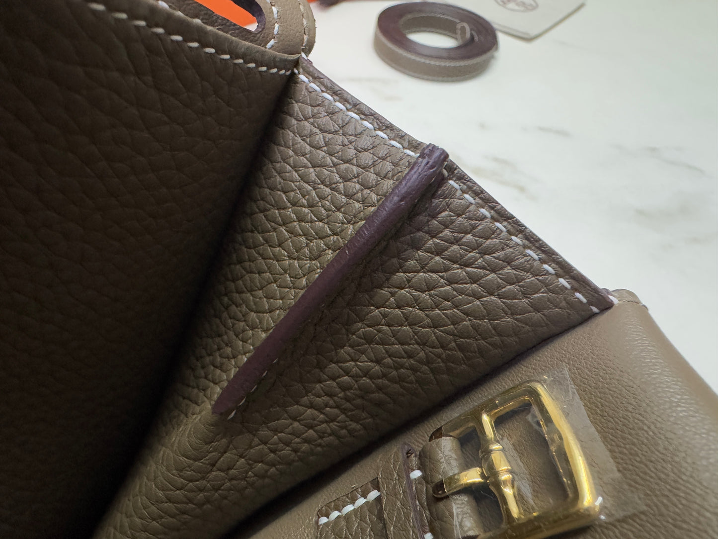 HERMES Halzan 25 大象灰金扣