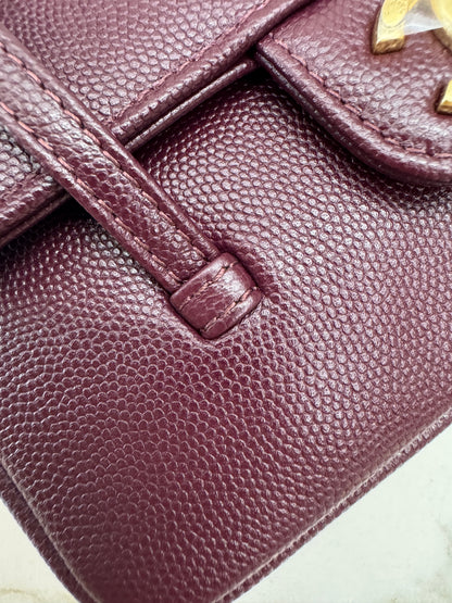 CHANEL Preppy Coco Mini 酒紅色