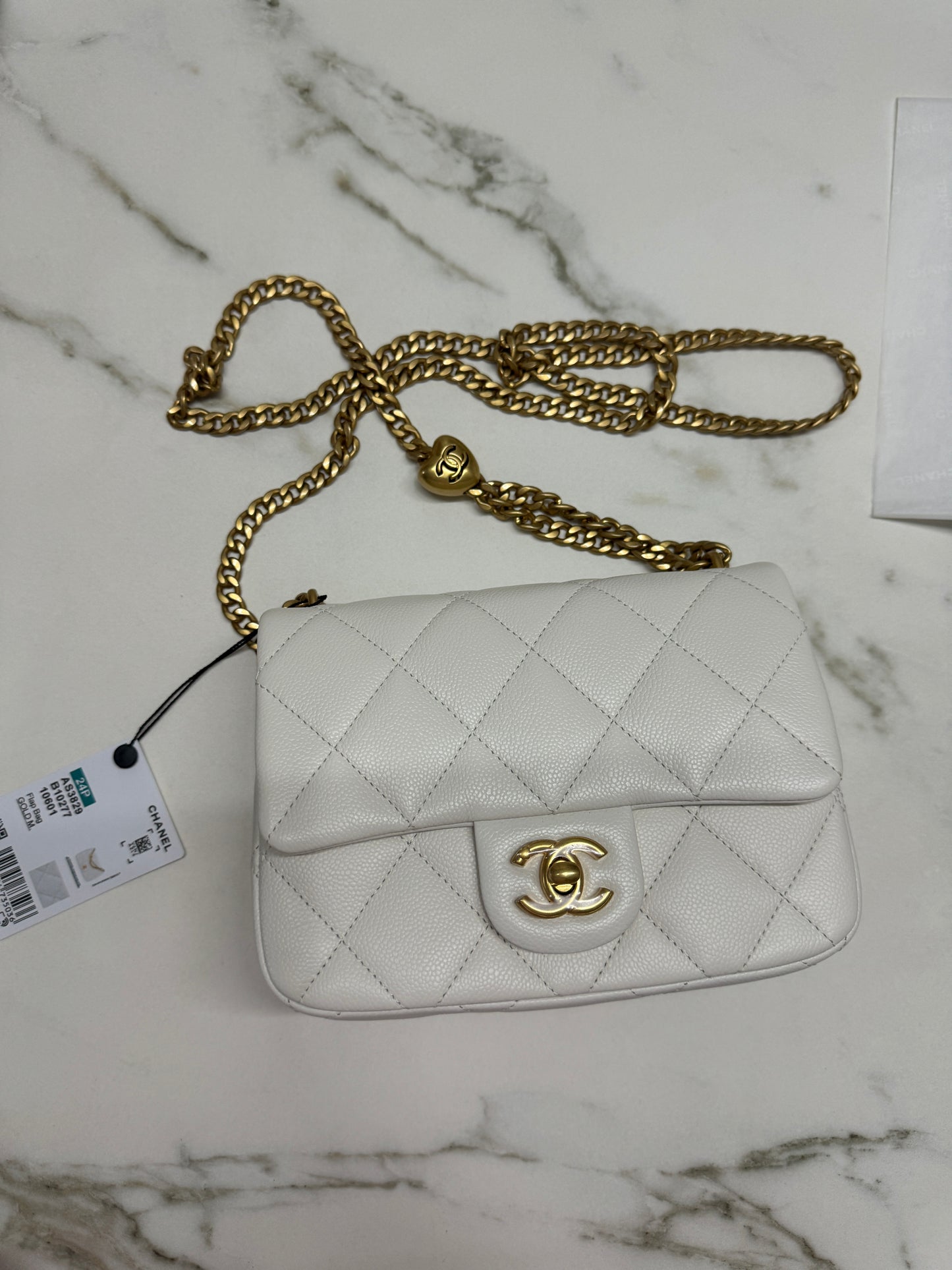 CHANEL 24P 愛心金球 白色 20cm 中號