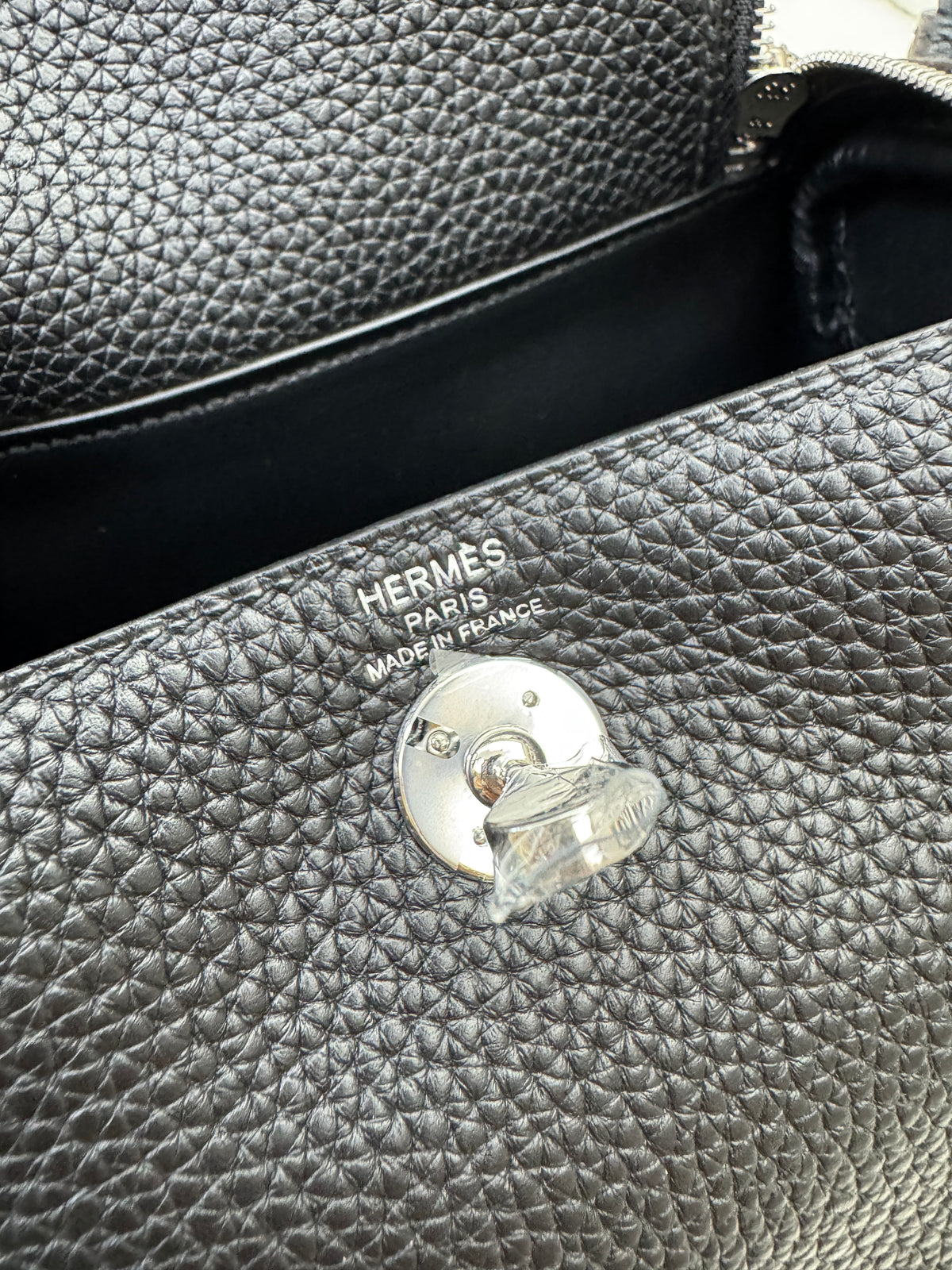 HERMES Mini Lindy 一代 黑銀 Noir PHW
