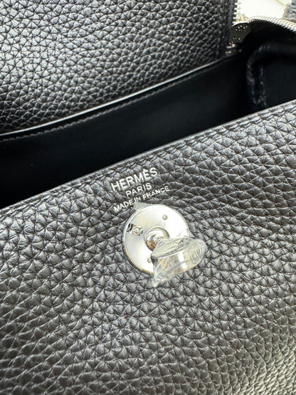 HERMES Mini Lindy 一代 黑銀 Noir PHW