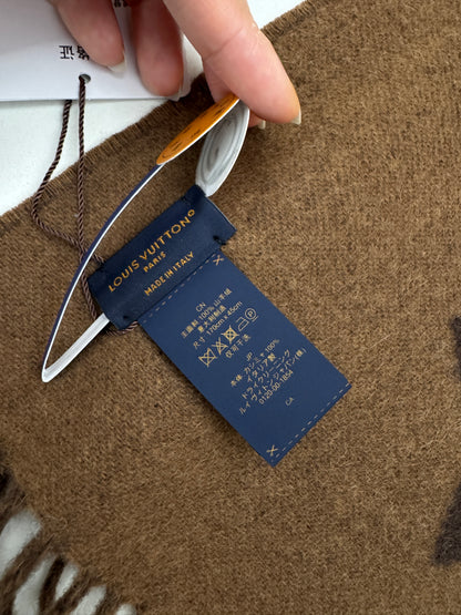 LV Reykjavik Scarf Marron Fonce 100% Cashmere