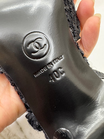 CHANEL 25A粗毛呢 Slingback