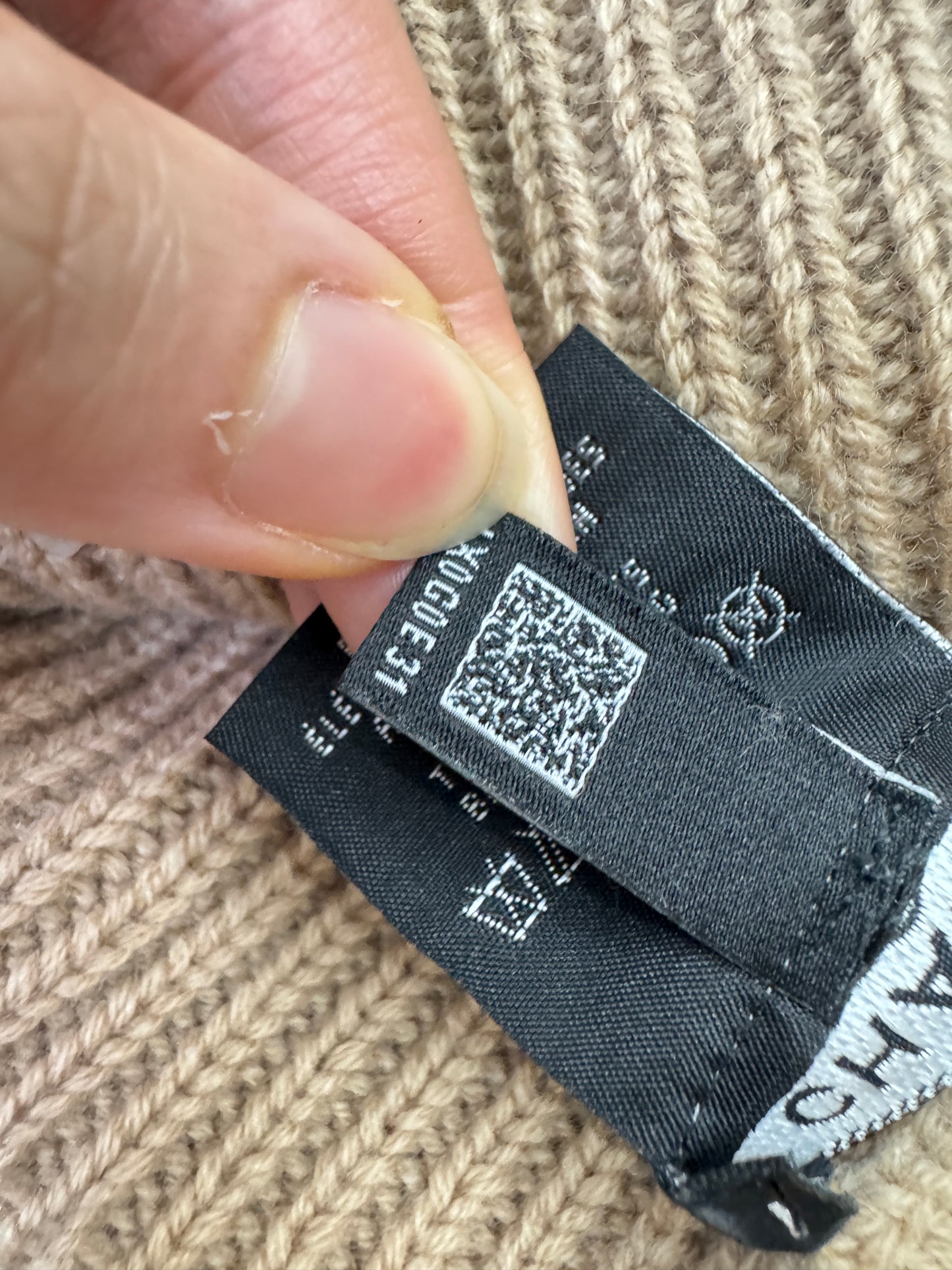 CHANEL 25B 針織羊絨帽 奶茶色