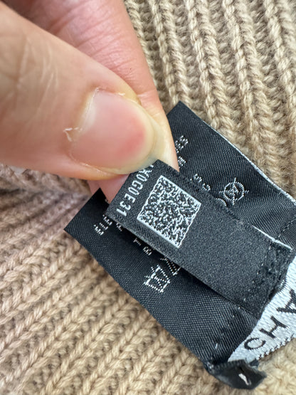 CHANEL 25B 針織羊絨帽 奶茶色