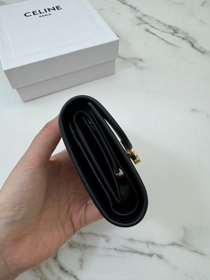 CELINE Wallet 凱旋門金扣Box皮