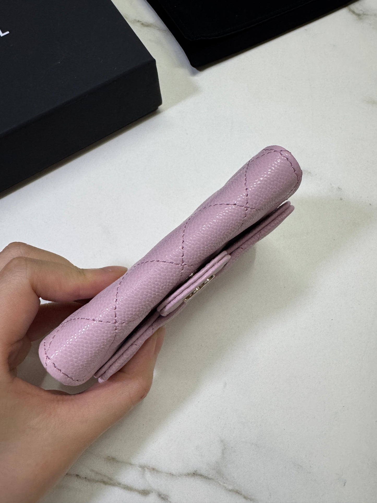 CHANEL 24A粉紫 新版拉鏈 CF Cardholder