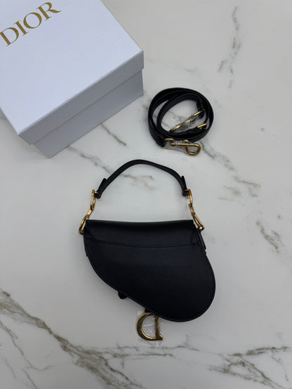 DIOR Saddle Small 黑色掌紋皮 Black Calfskin