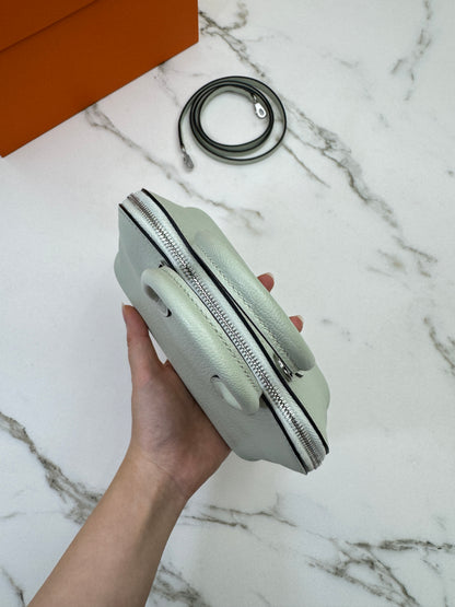 HERMES Mini Bolide 氣泡綠 山羊皮 銀扣 Mysore Vert Fizz PHW