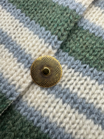 LORO PIANA Baby Cashmere Fobello Stripes Cardigan Green