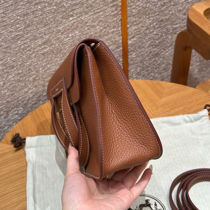 HERMES Halzan 25 金棕色 金扣 Gold TC