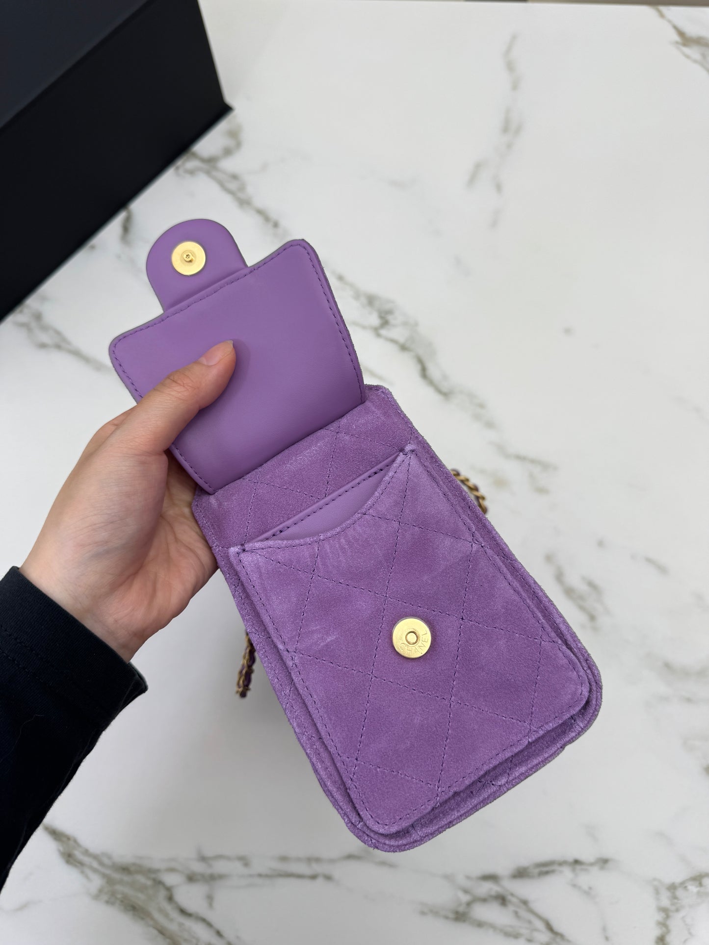 CHANEL Mini 25 Bag 紫色麂皮