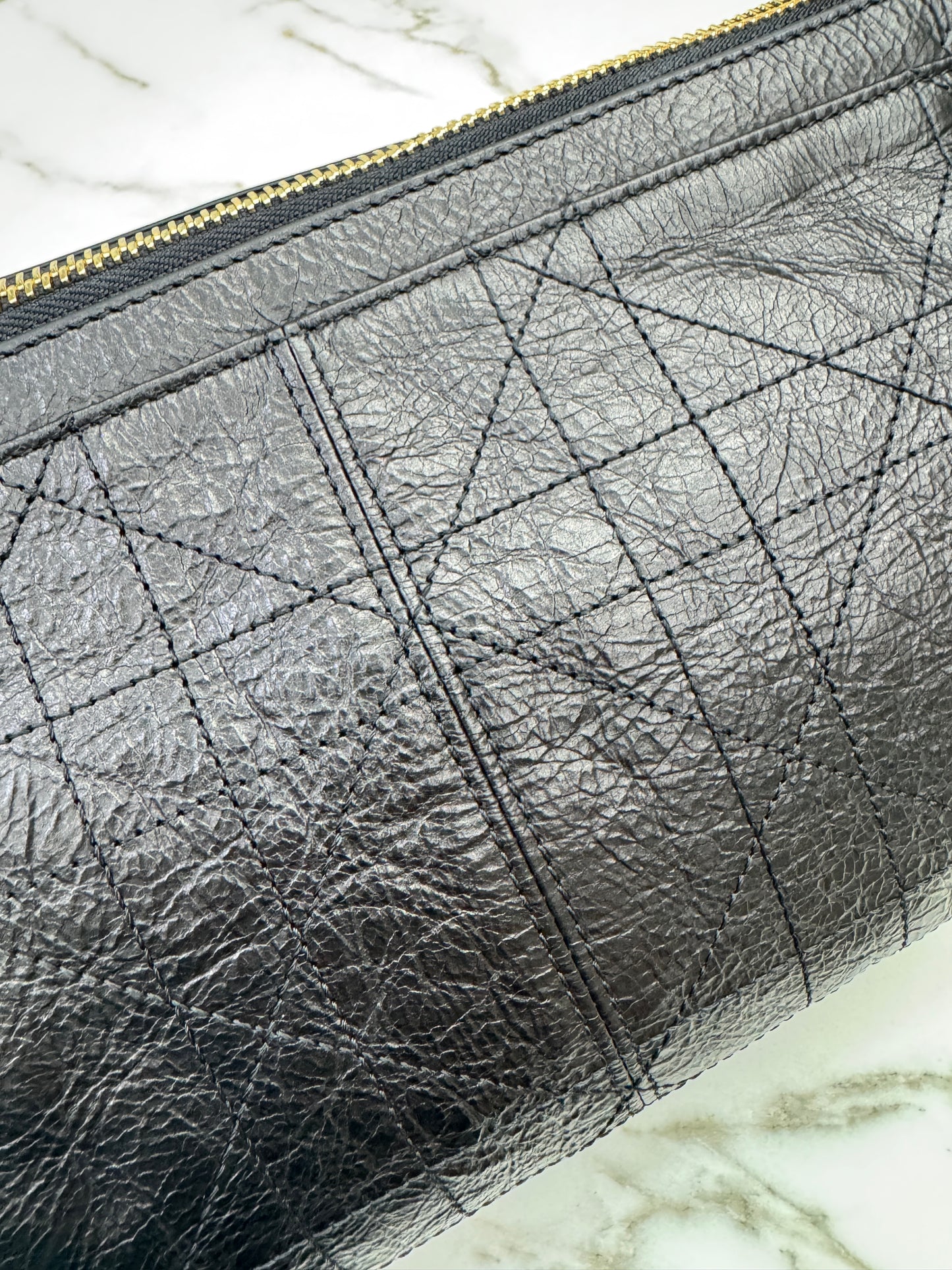 DIOR D-Journey Small 黑色油臘皮