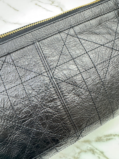 DIOR D-Journey Small 黑色油臘皮