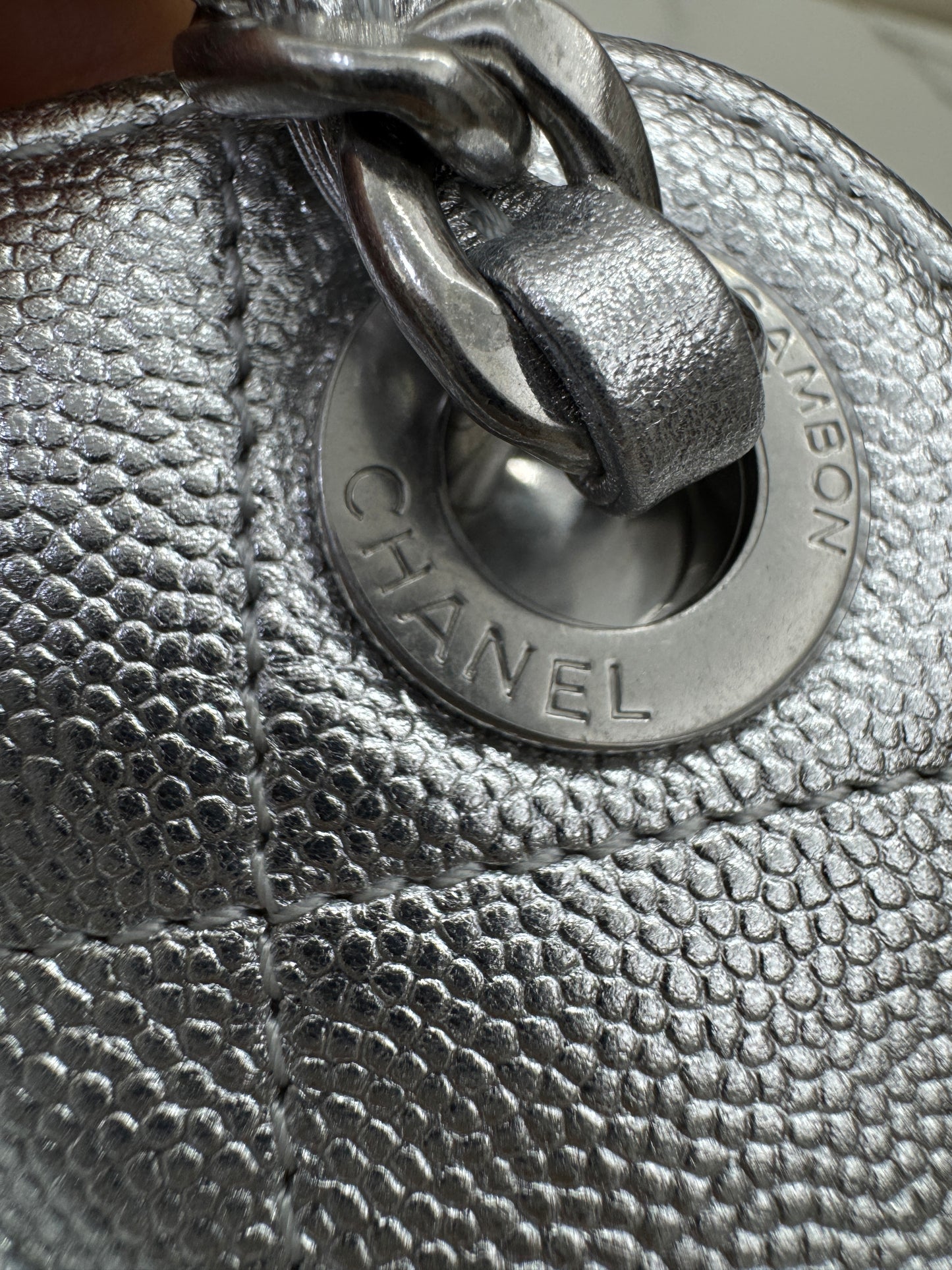 CHANEL Mini 25 Bag 銀色荔枝皮銀扣 Silver Caviar Calfskin PHW