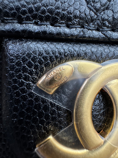 CHANEL Mini 25 Bag 黑色荔枝皮 金扣 Caviar Calfskin GHW