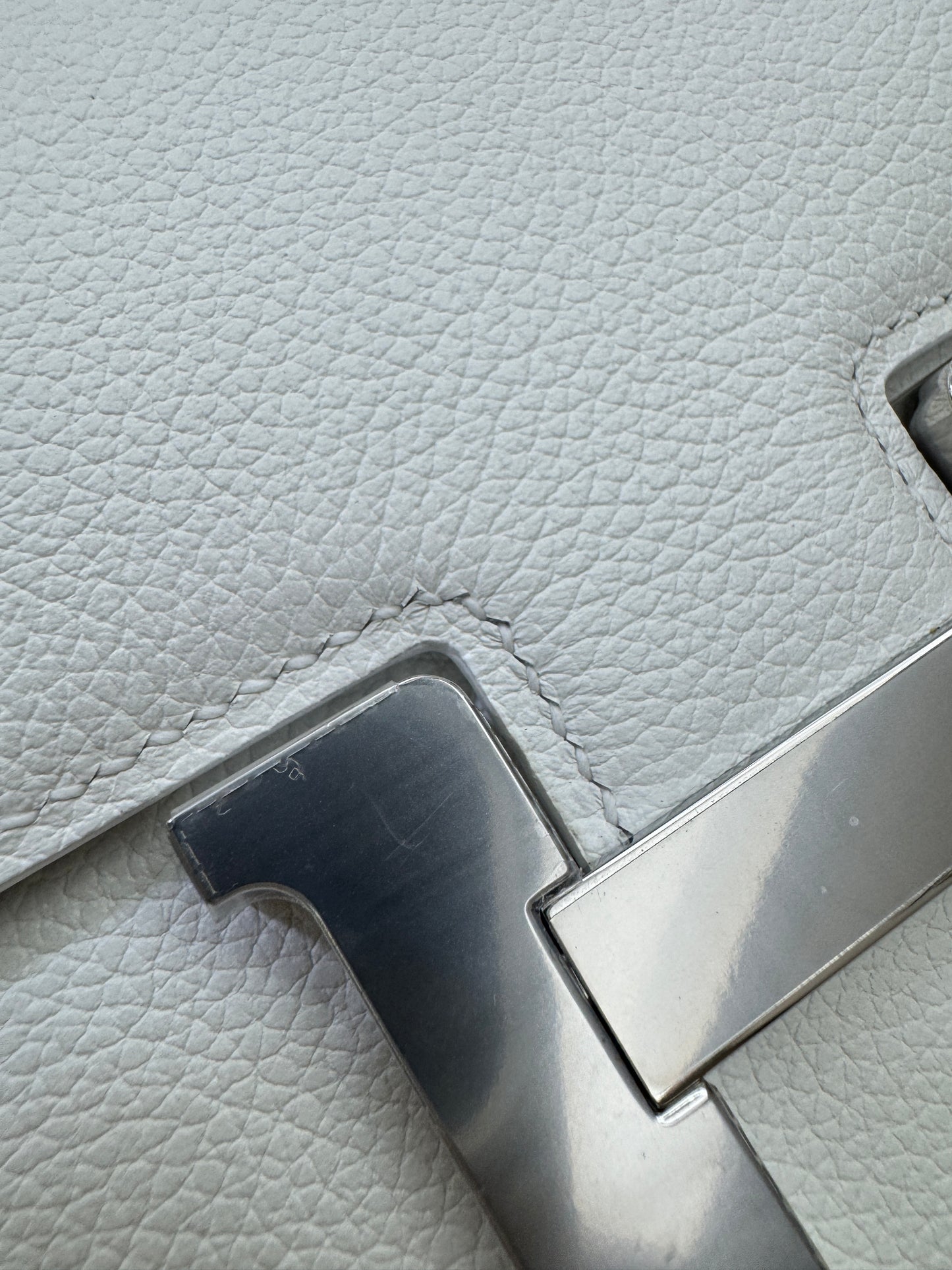 HERMES Mini Constance 新白色 銀扣 Evercolor 0U New White PHW