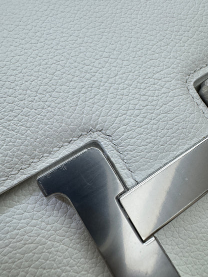 HERMES Mini Constance 新白色 銀扣 Evercolor 0U New White PHW