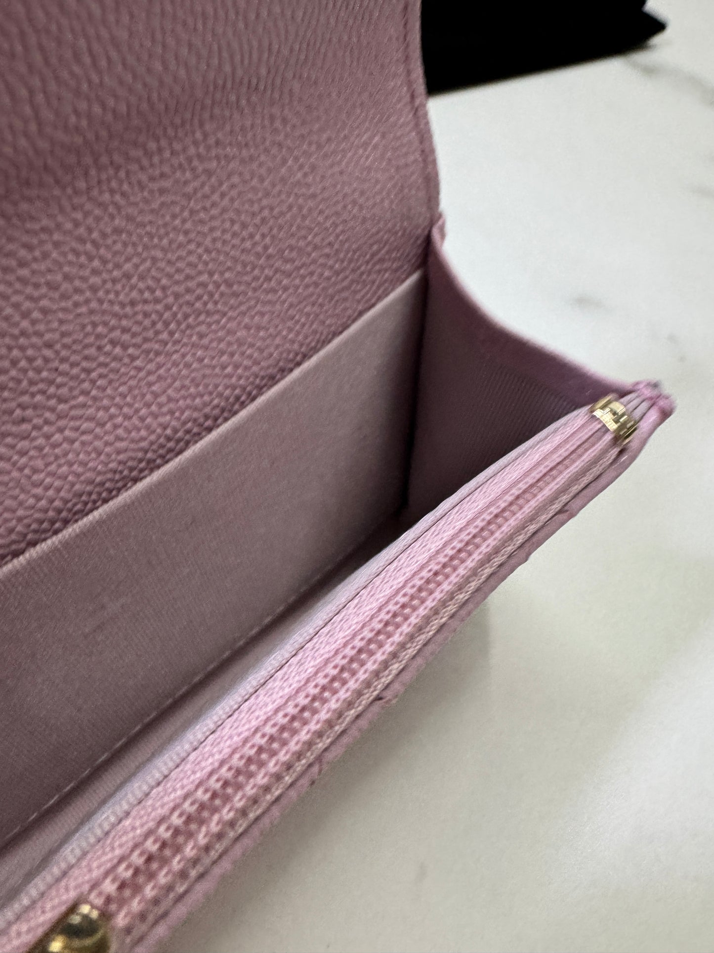 CHANEL 24A粉紫 新版拉鏈 CF Cardholder