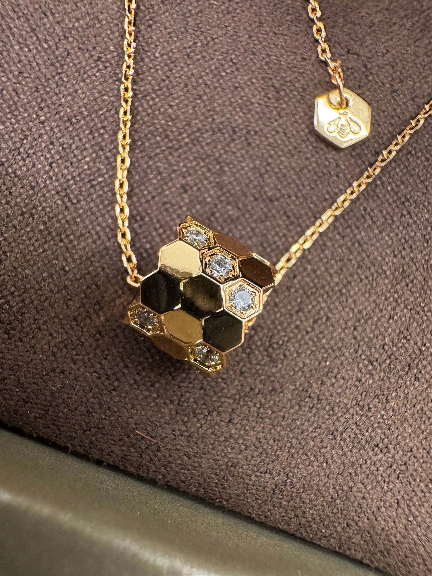 CHAUMET Bee My Love 玫瑰金筒形項鏈