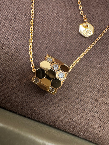 CHAUMET Bee My Love 玫瑰金筒形項鏈