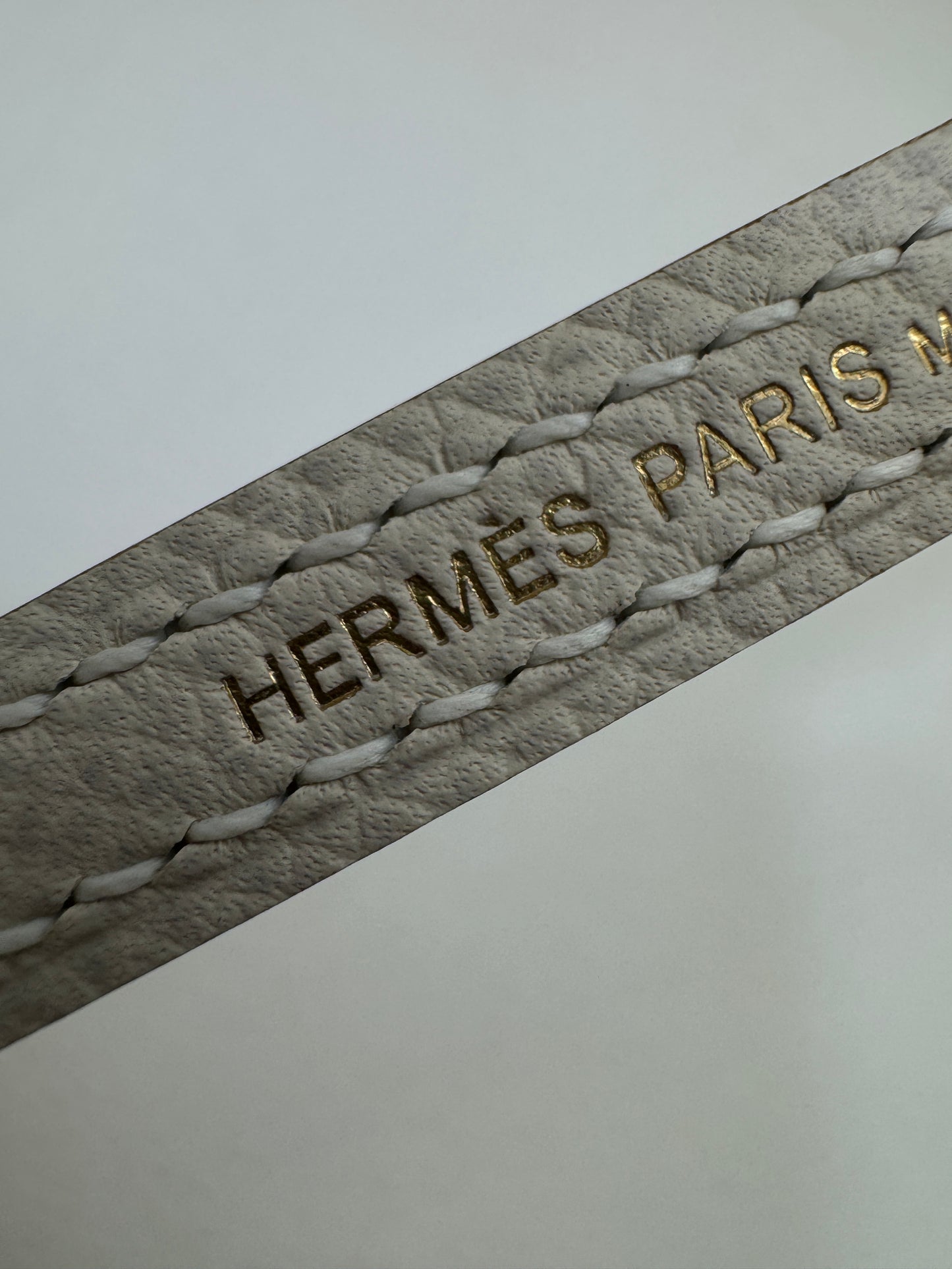HERMES Mini Kelly II 奶昔白金扣 Epsom GHW