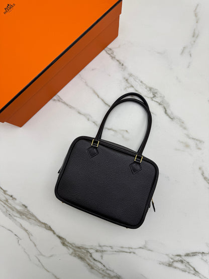 HERMES Mini Plume 一代 烏木色金扣 山羊皮 Ubene GHW Chevre Mysore