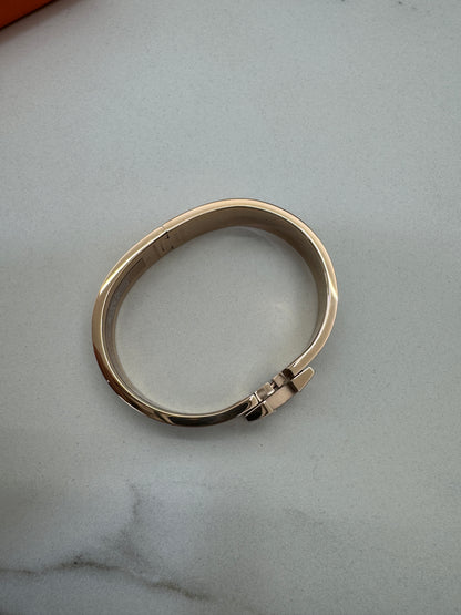 HERMES Clic H Bracelet 奶茶灰玫瑰金扣 Marron Glace Rose Gold