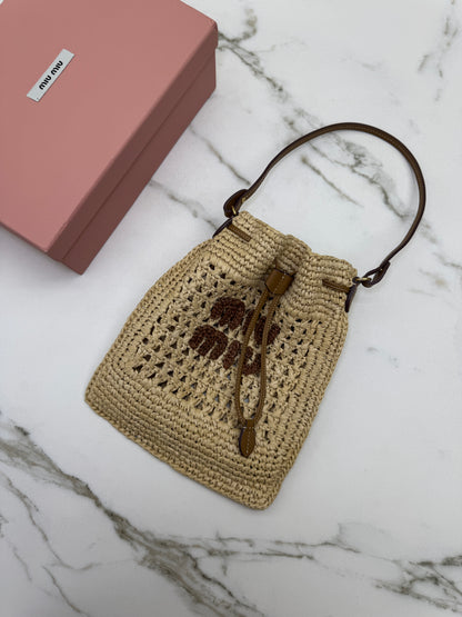 MIU MIU 拉菲草草編包