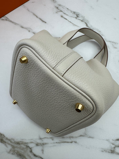 HERMES Picotin 18 奶昔白金扣 Craie GHW