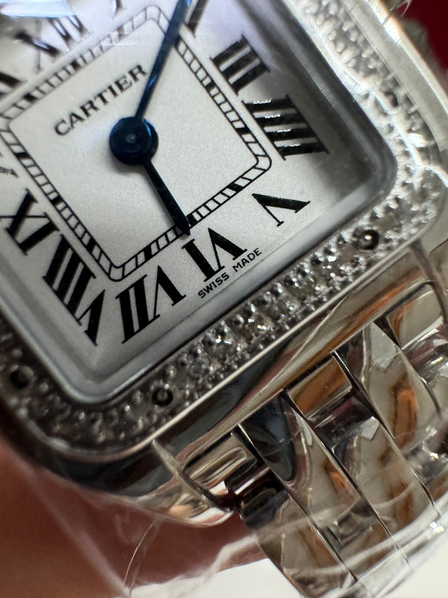 CARTIER 獵豹中號 天然真鑽 銀色