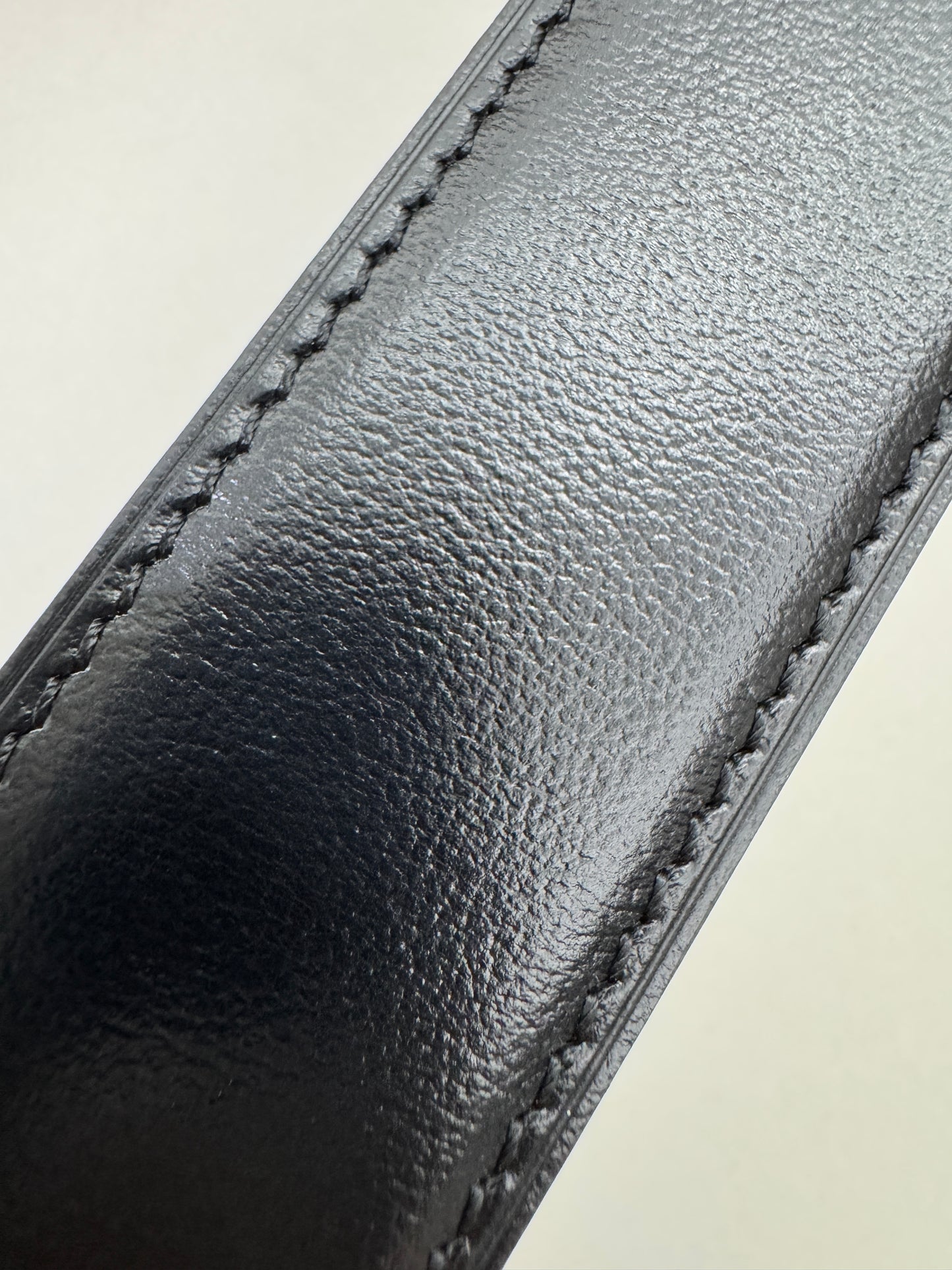 HERMES H au Carre 32mm 雙面皮帶 黑色拼烏木色