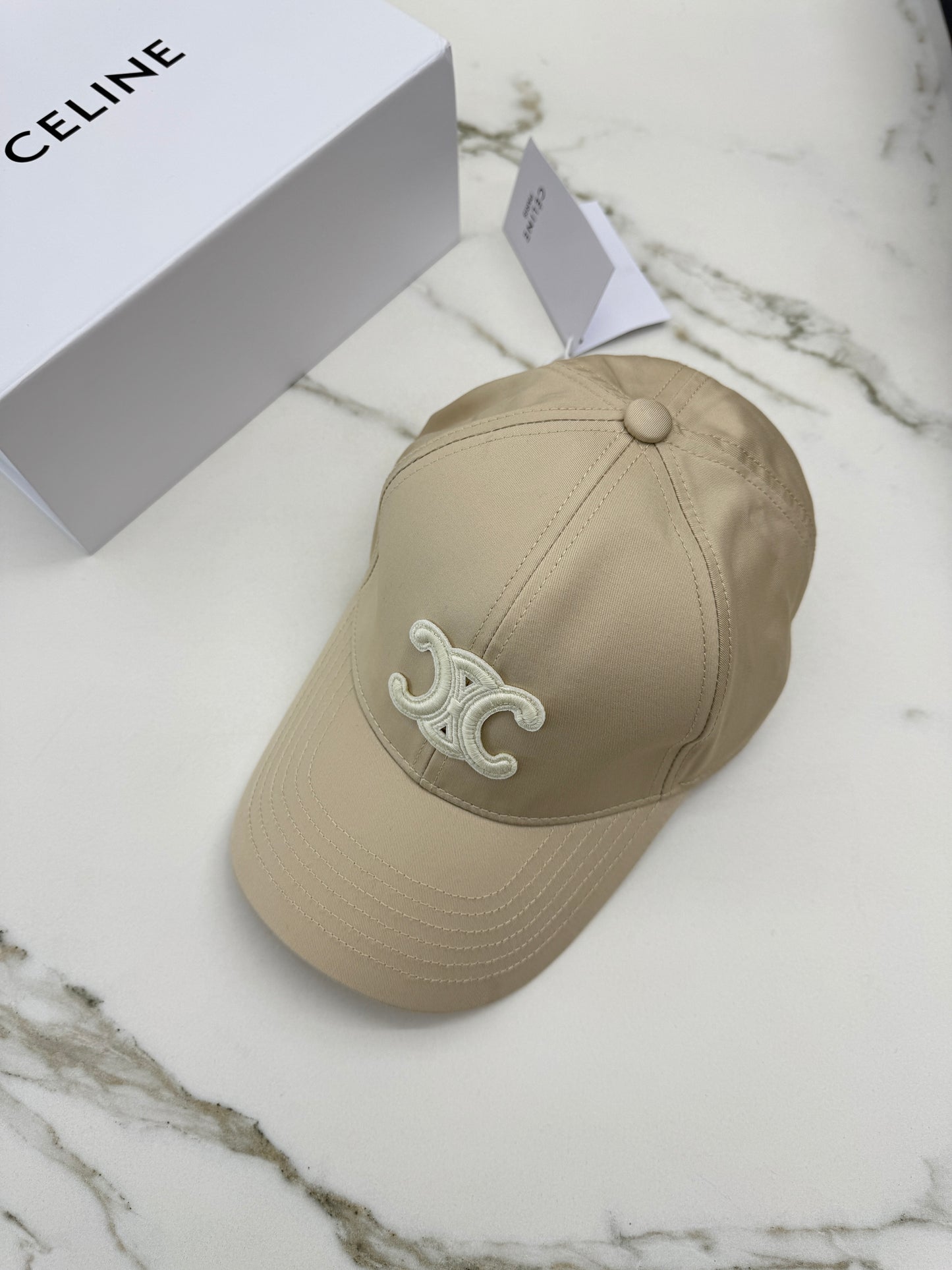 CELINE 凱旋門棒球帽 香草淺杏色