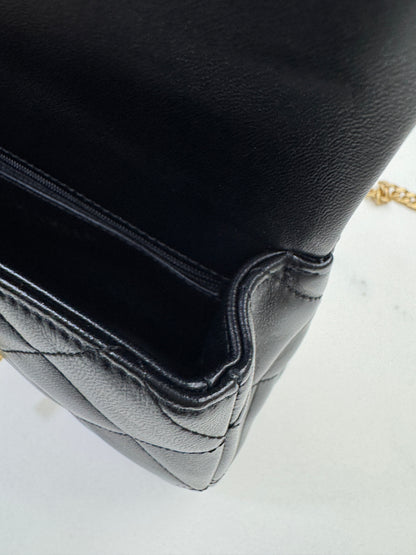 CHANEL 25P 愛心金球羊皮 黑色