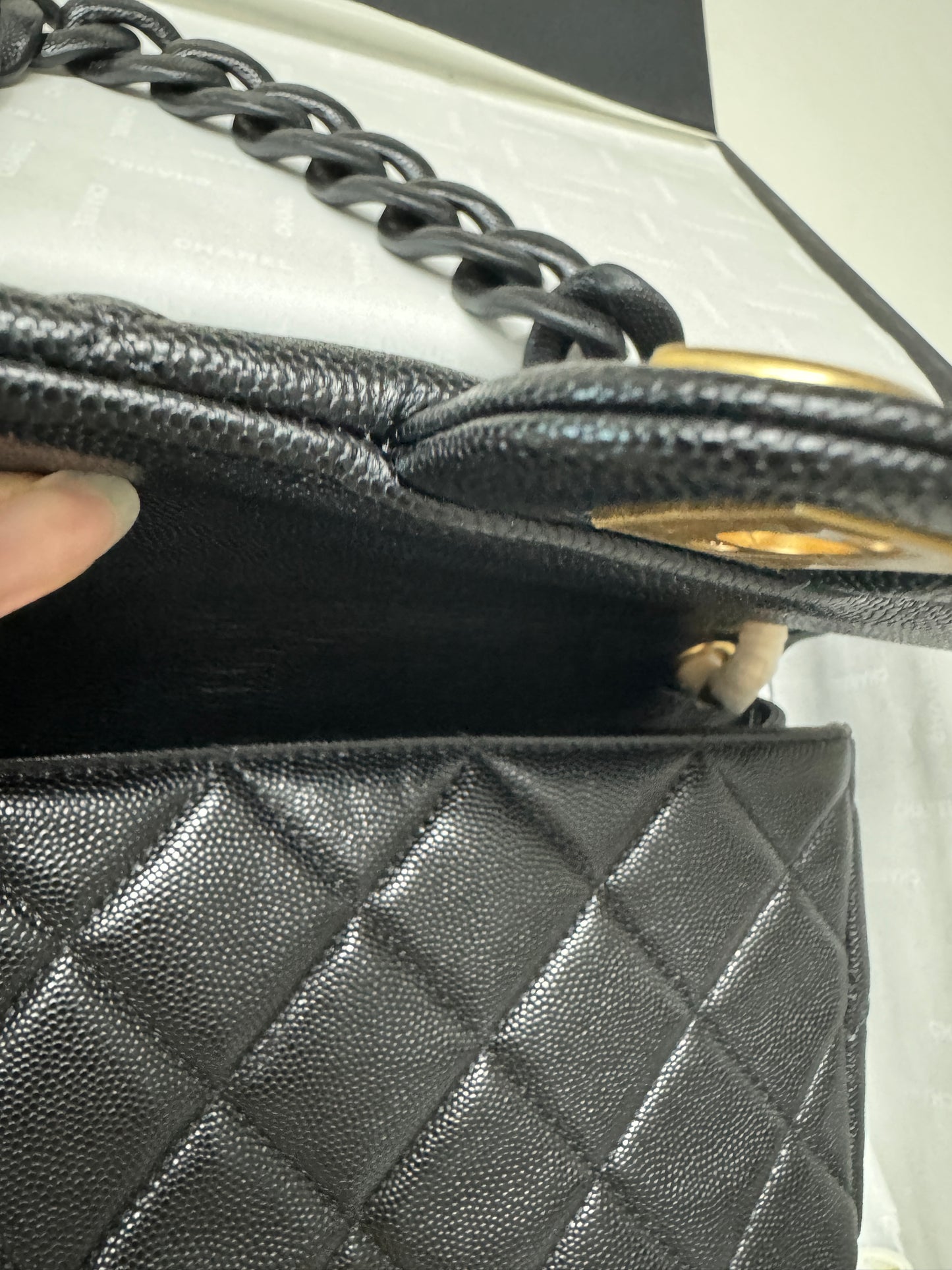 CHANEL 24P粗皮鏈hobo Jennie同款