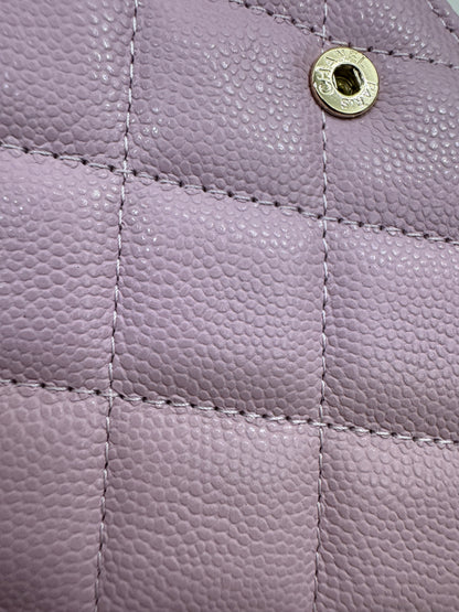 CHANEL Passport Holder 粉紅色淺金扣