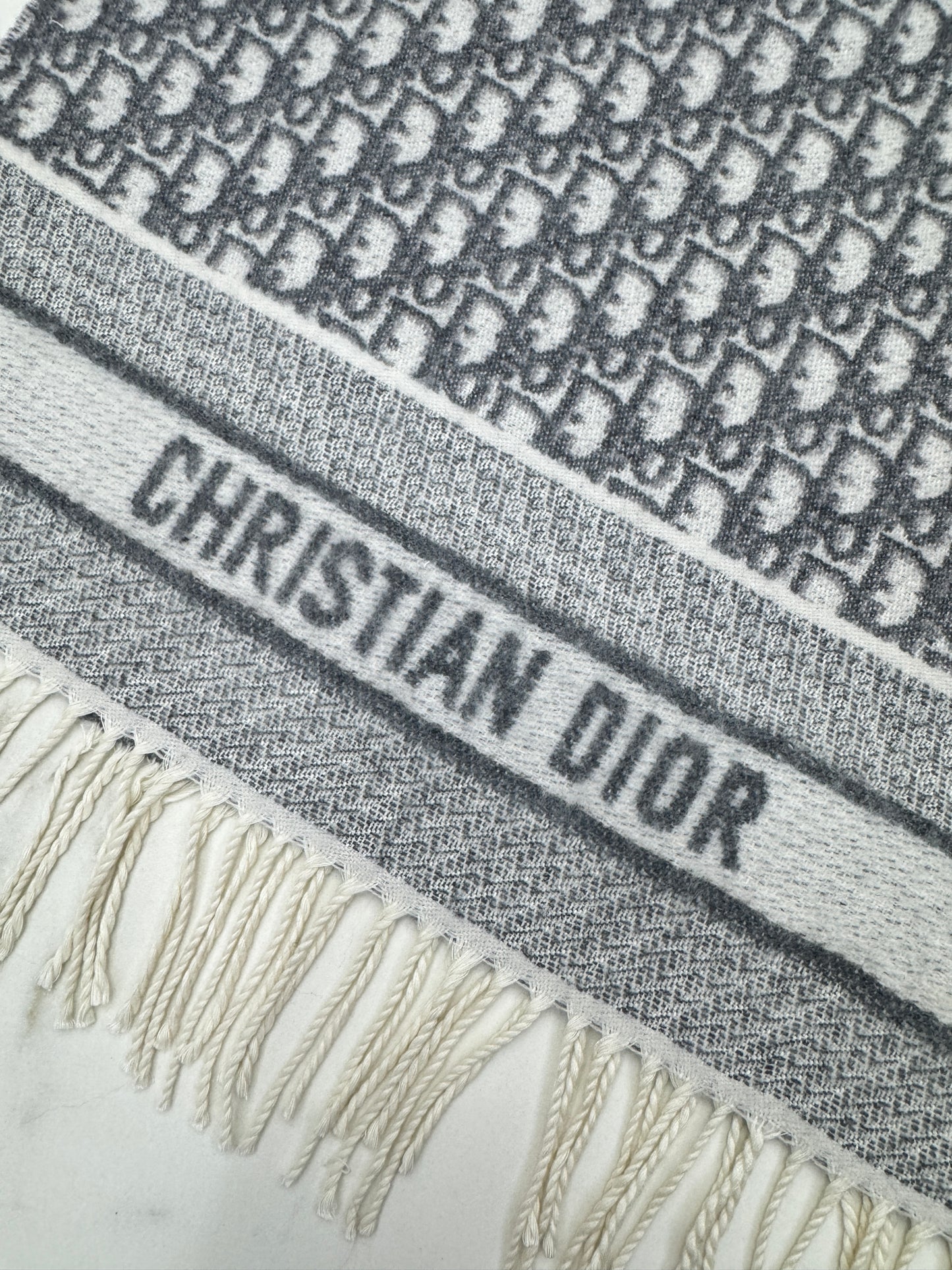 DIOR Oblique Scarf Grey 200x48cm