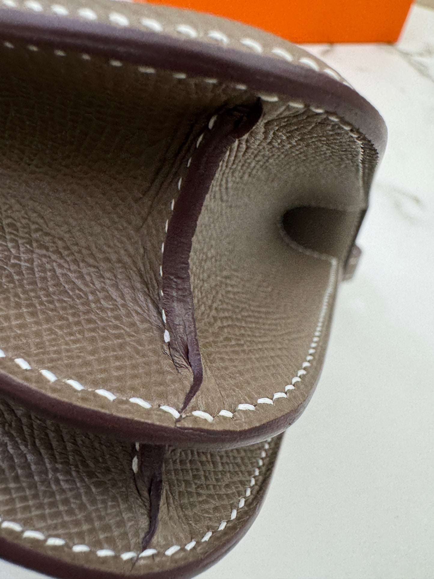 HERMES Mini Constance 大象灰 Epsom 玫瑰金扣