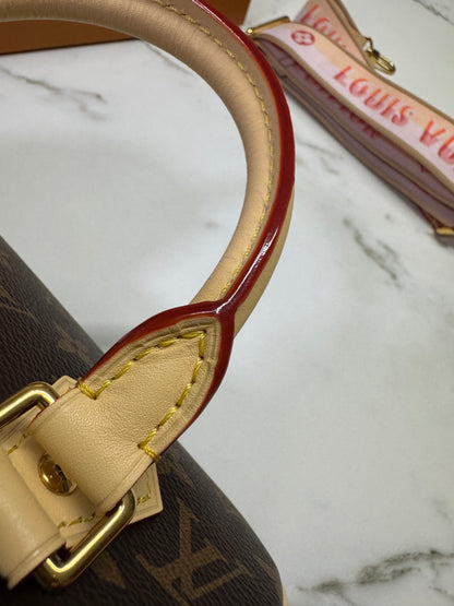 LV Speedy 20 粉橙色肩帶