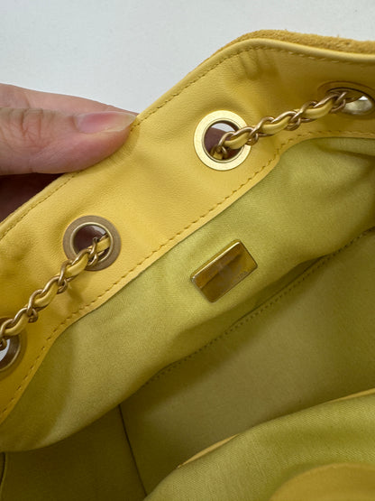 CHANEL Mini 25Bag 麂皮黃色