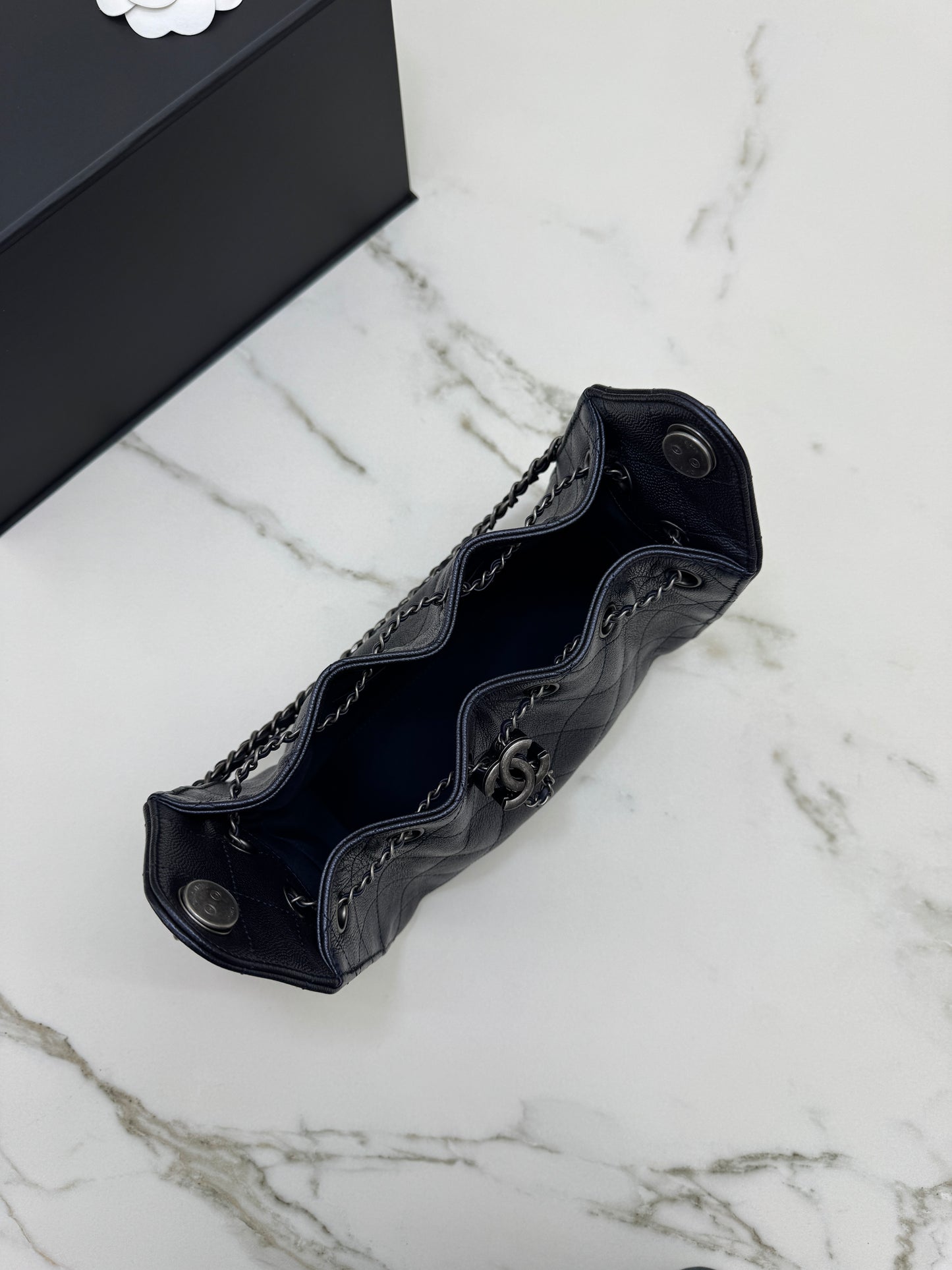CHANEL Mini 25Bag 珠光深藍