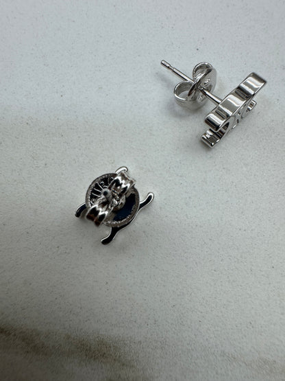 CELINE 銀色凱旋門耳釘