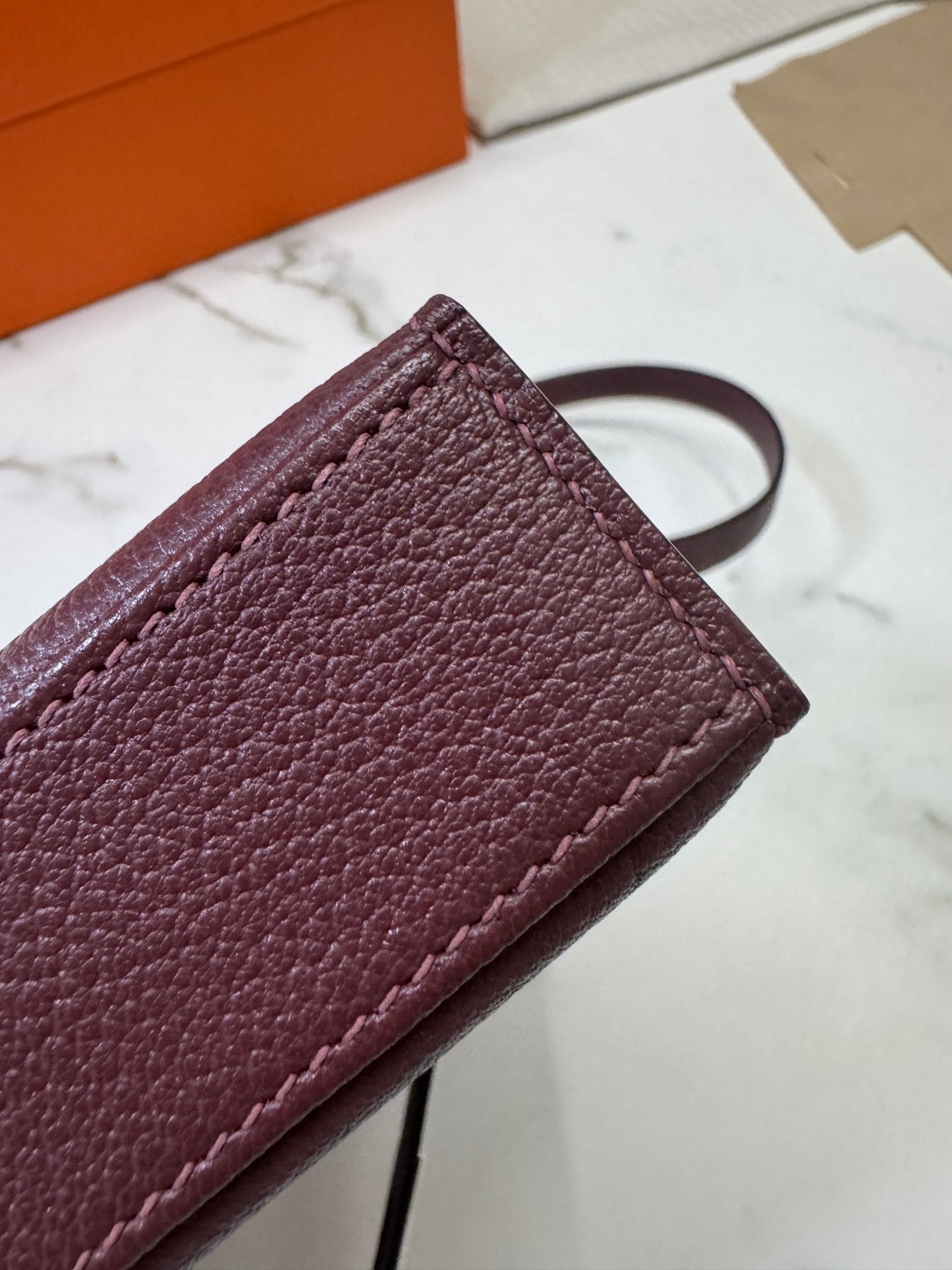 HERMES Kelly Elan 山羊皮 愛馬仕紅 Rough H PHW