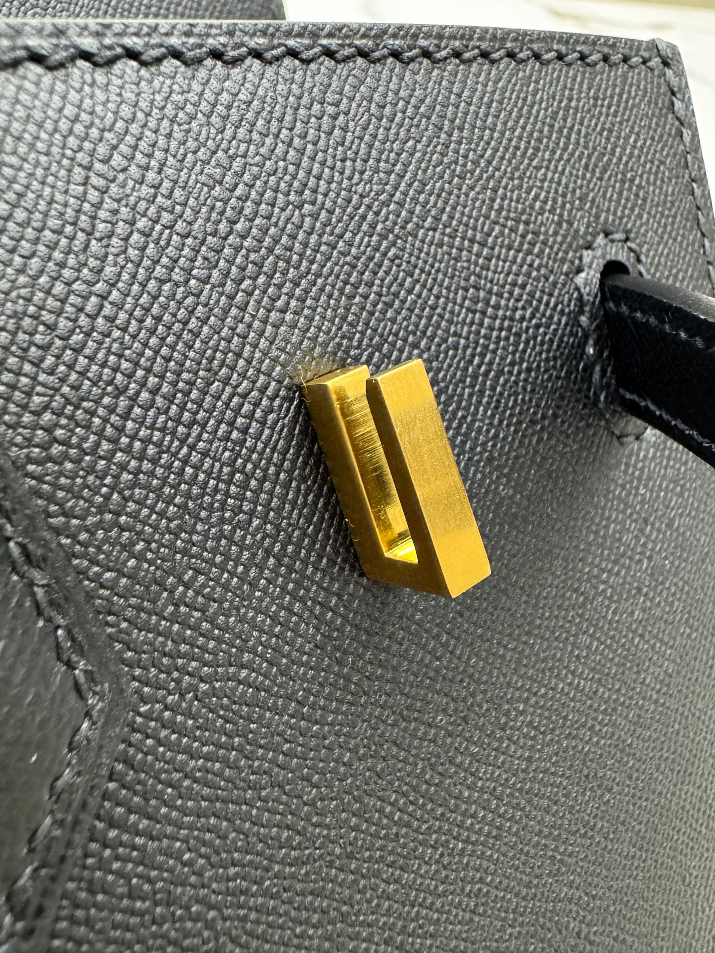 HERMES Birkin 25 黑色 Madame 拉絲金扣 89 Noir Sellier