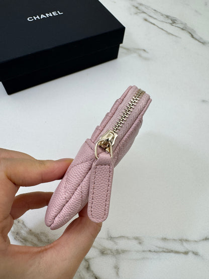 CHANEL 吐司零錢包 22B櫻花粉