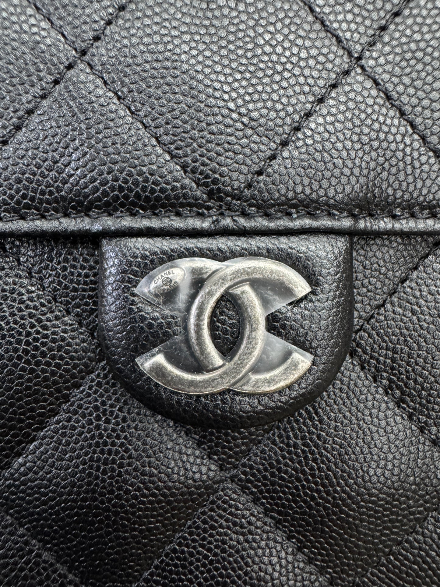 CHANEL 25Bag Small 黑銀小號 荔枝牛皮 Caviar Calfskin