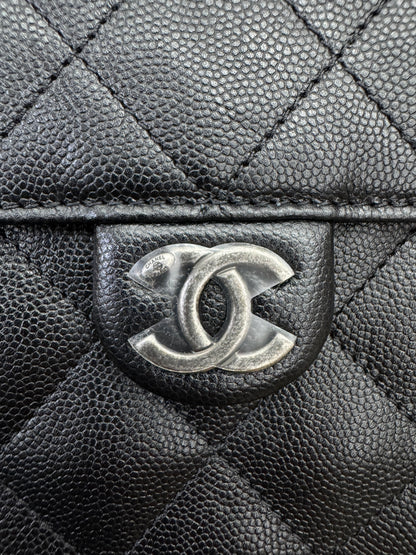 CHANEL 25Bag Small 黑銀小號 荔枝牛皮 Caviar Calfskin