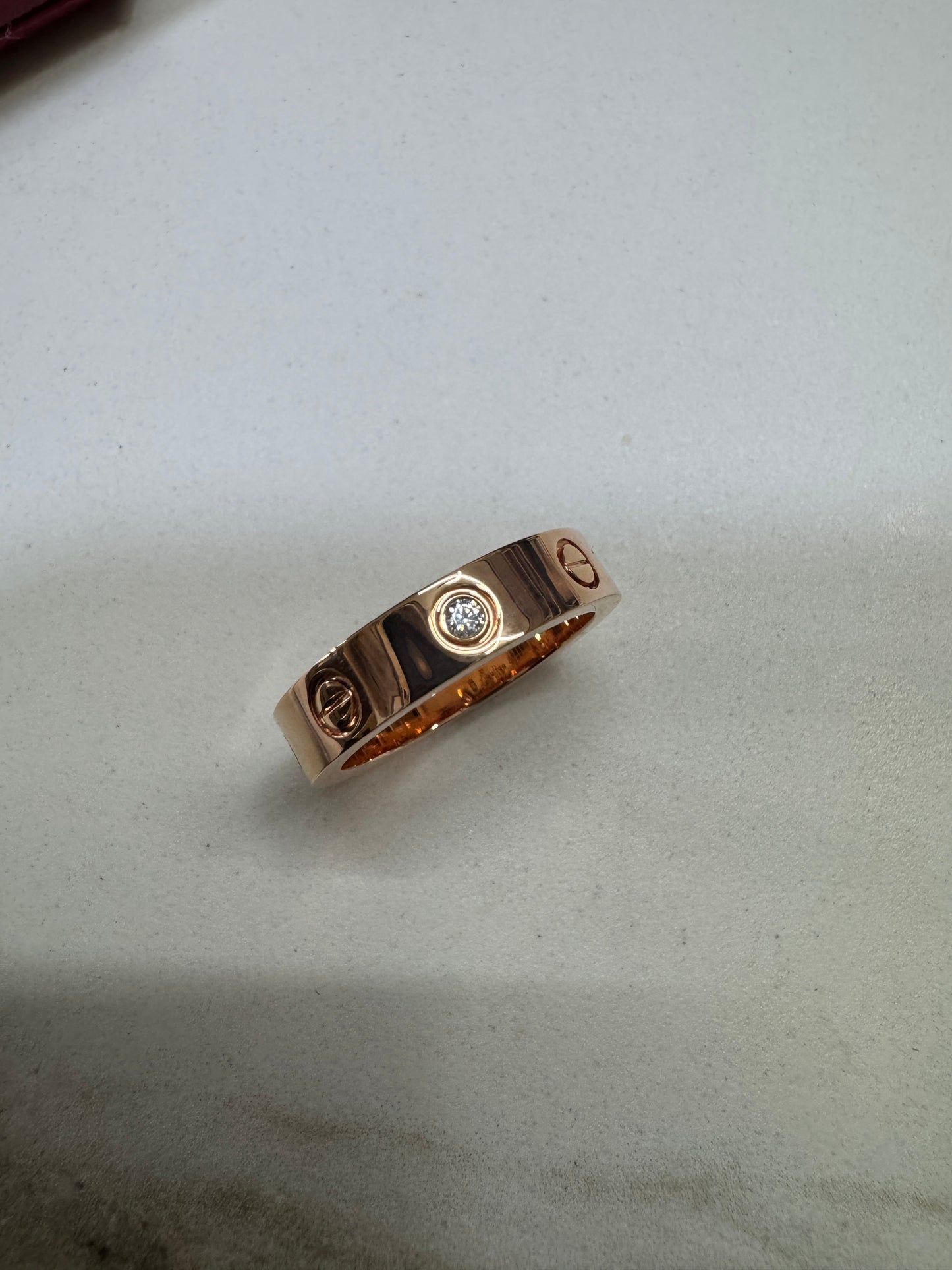 CARTIER Love 玫瑰金 單鑽戒指