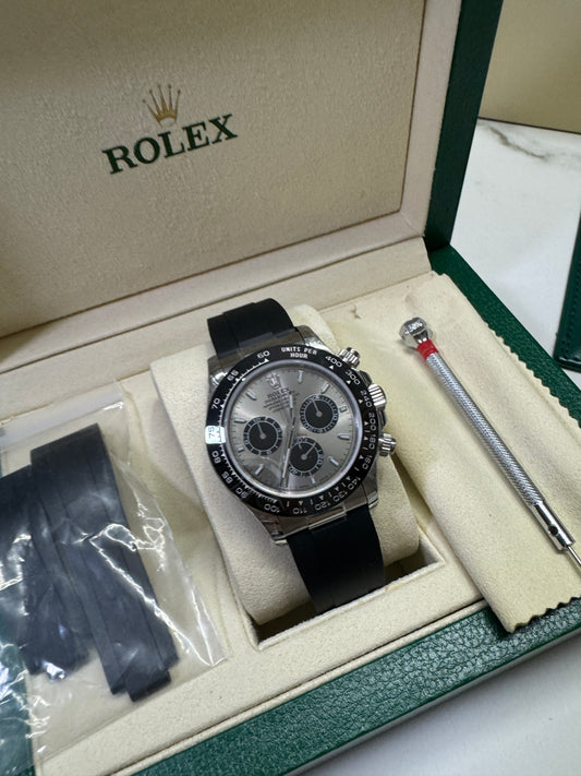 ROLEX Daytona 水泥灰 黑眼 地通拿 碳纖錶帶40mm