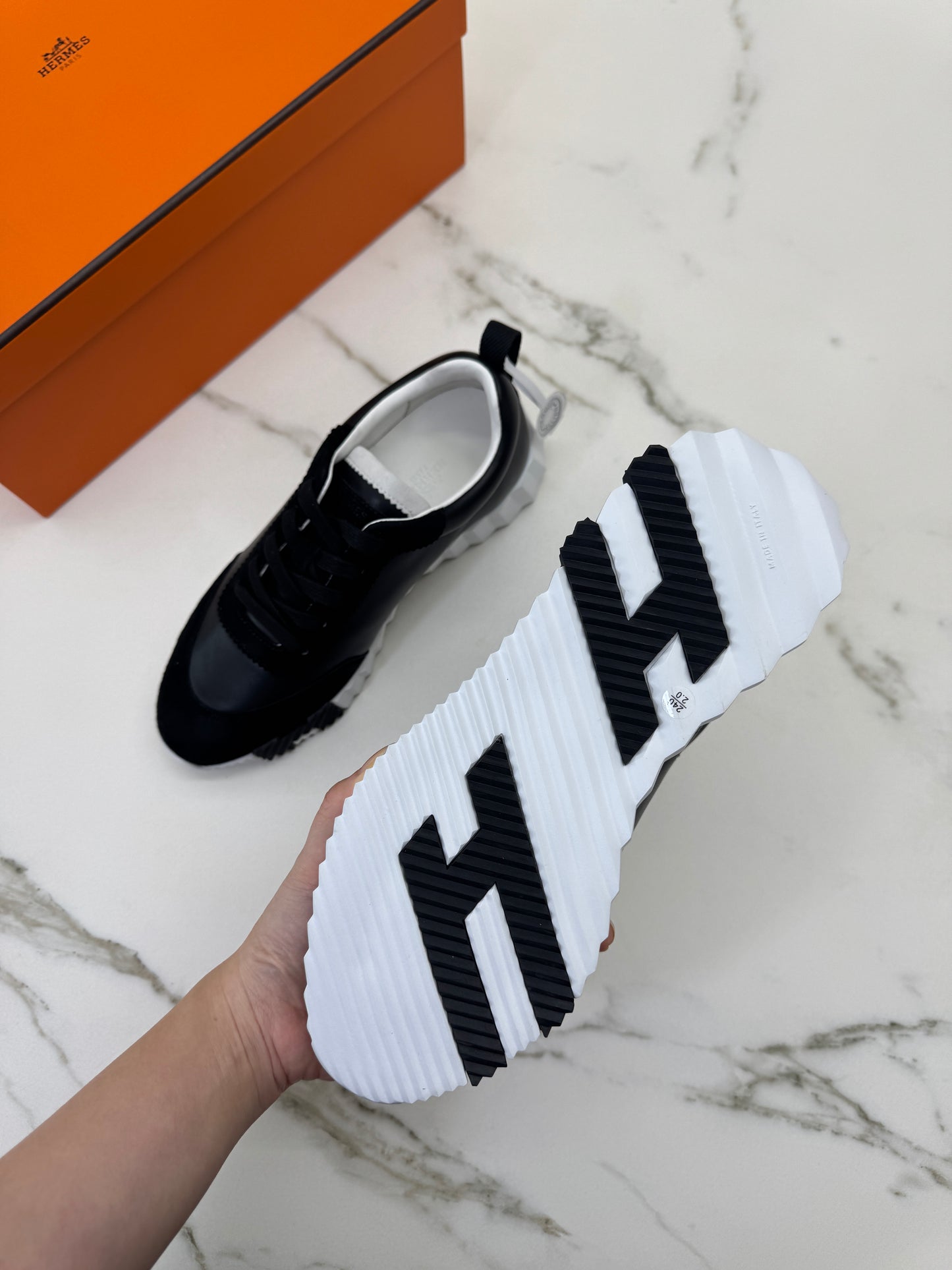 HERMES Bouncing 運動鞋 黑色皮面